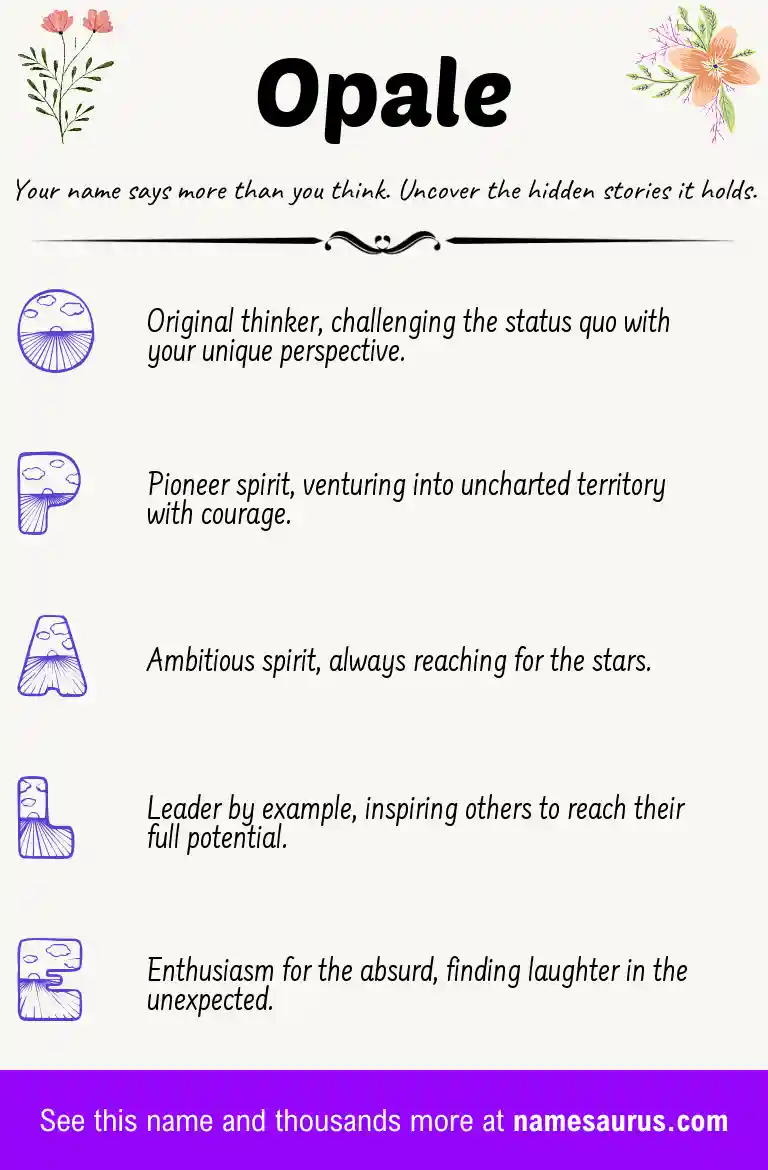 Acrostic poem about Opale.