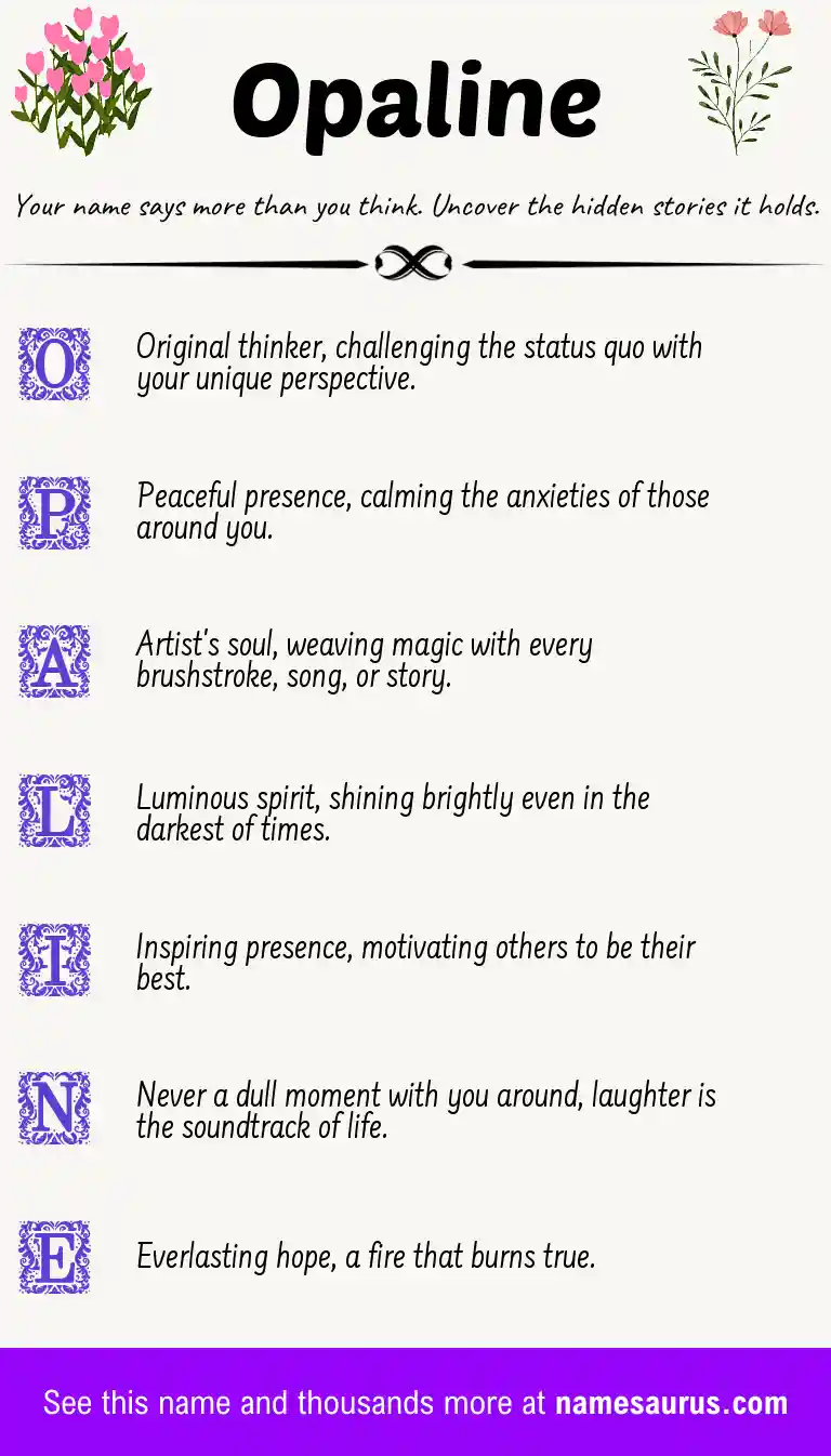 Acrostic poem about Opaline.