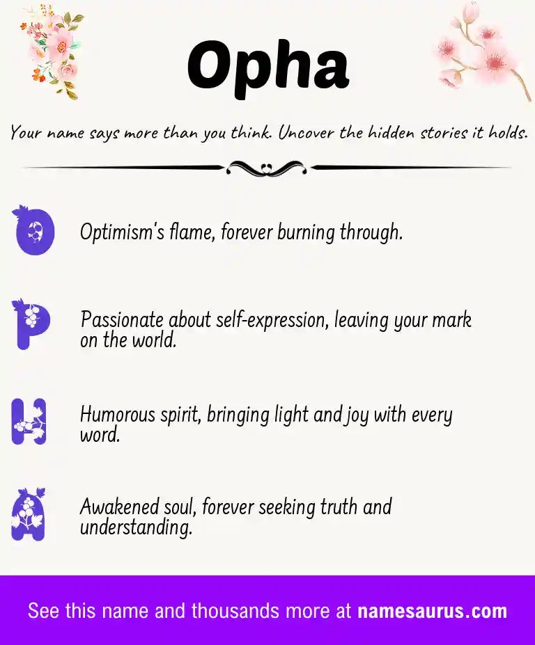 Acrostic poem about Opha.