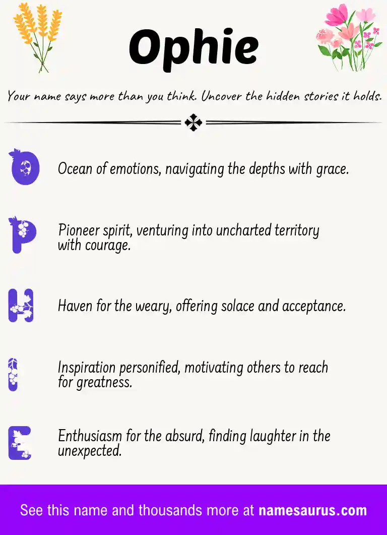 Acrostic poem about Ophie.