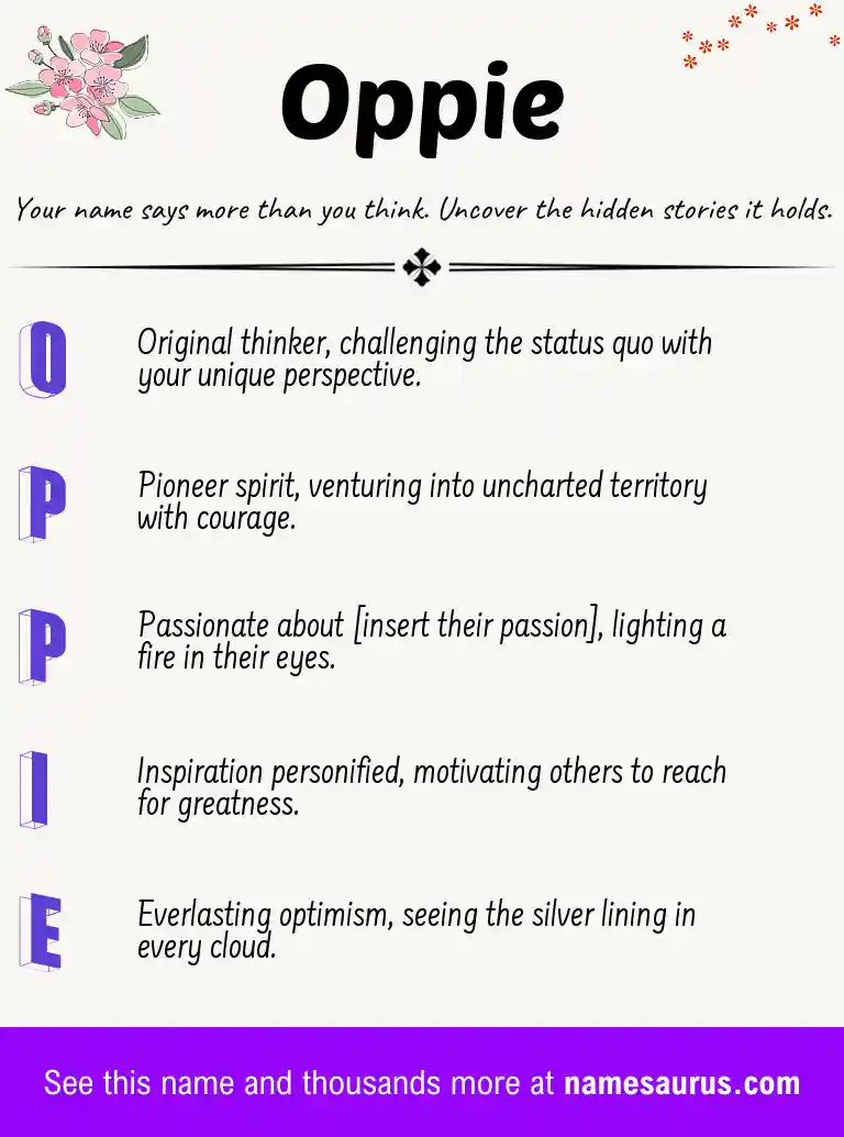Acrostic poem about Oppie.