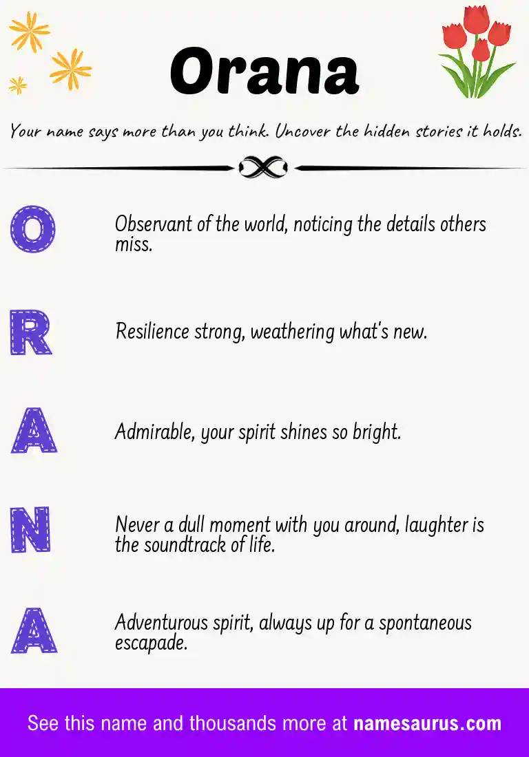 Acrostic poem about Orana.