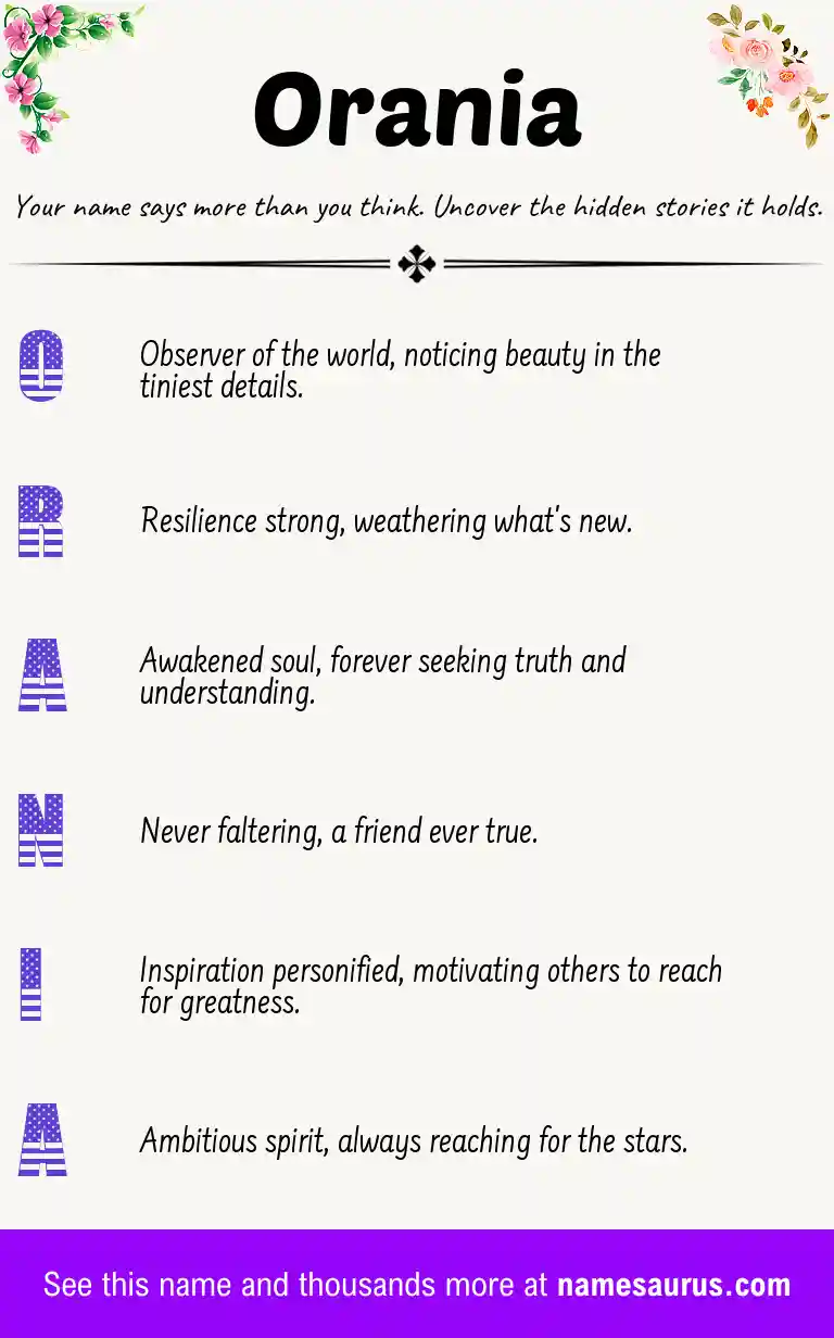 Acrostic poem about Orania.