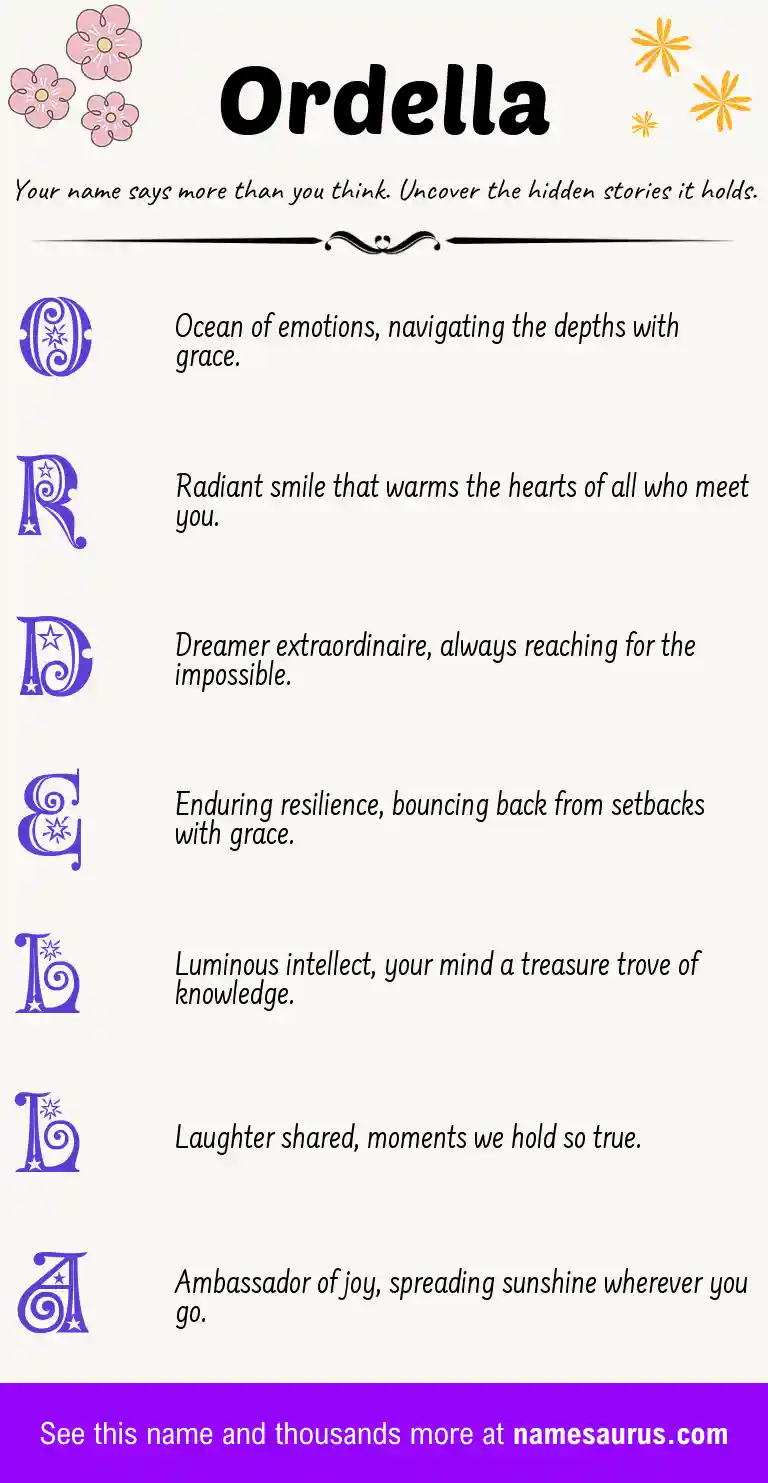 Acrostic poem about Ordella.