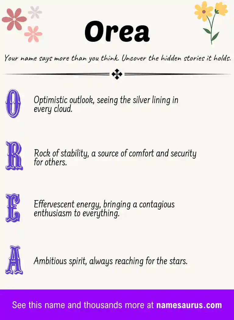 Acrostic poem about Orea.