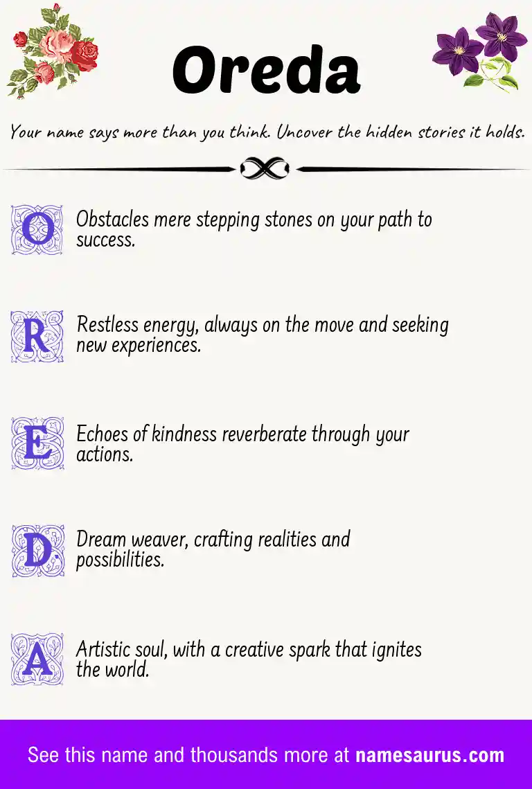 Acrostic poem about Oreda.
