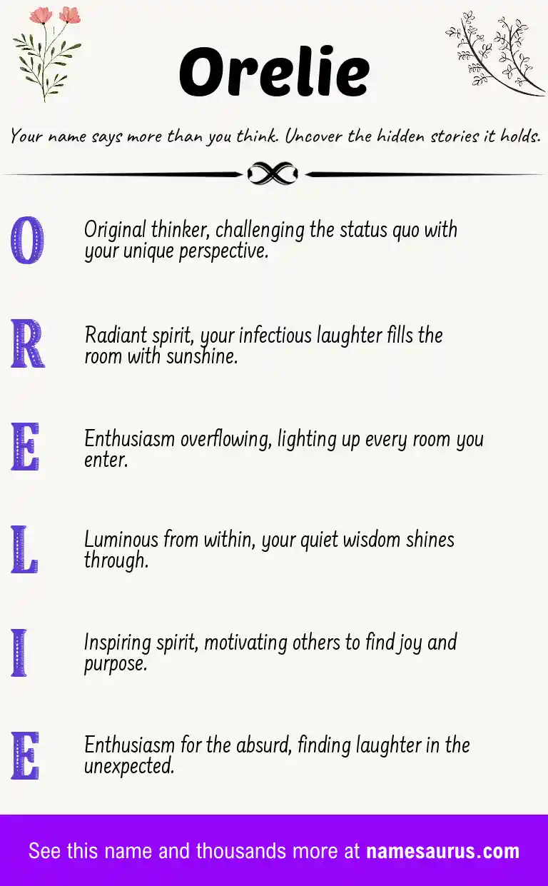 Acrostic poem about Orelie.