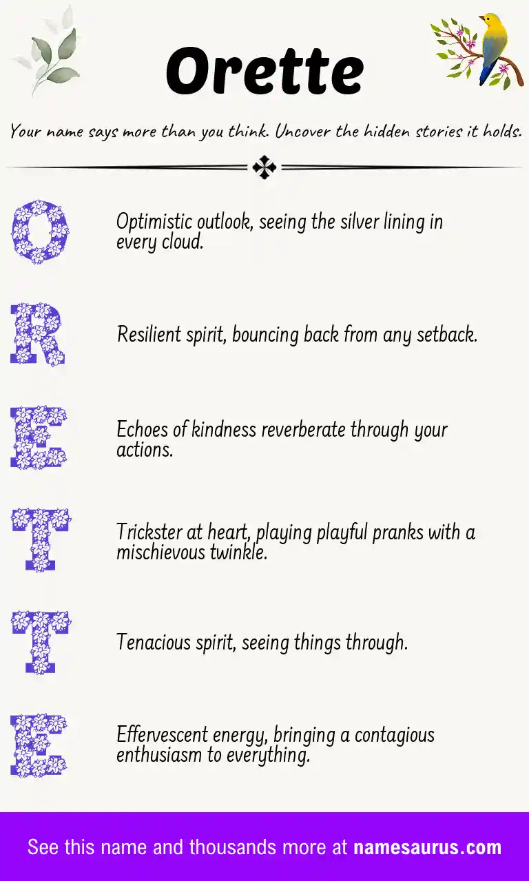 Acrostic poem about Orette.