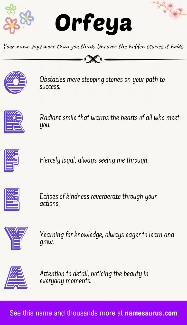 Acrostic poem about Orfeya.