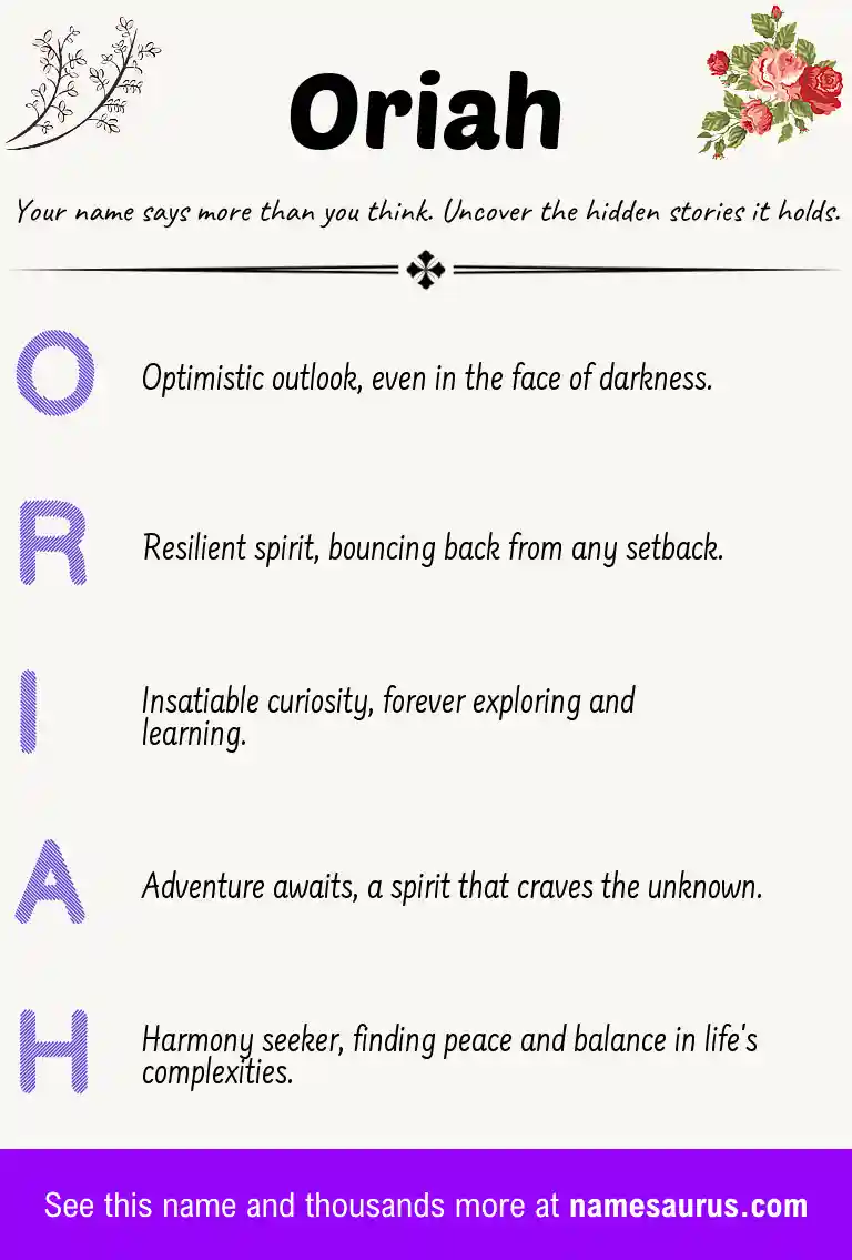 Acrostic poem about Oriah.