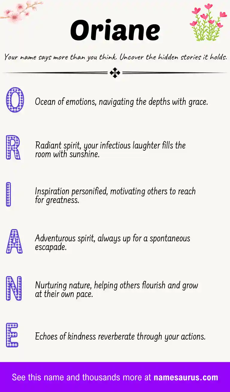 Acrostic poem about Oriane.