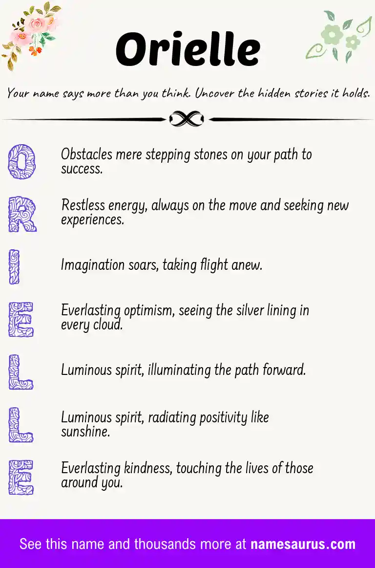 Acrostic poem about Orielle.
