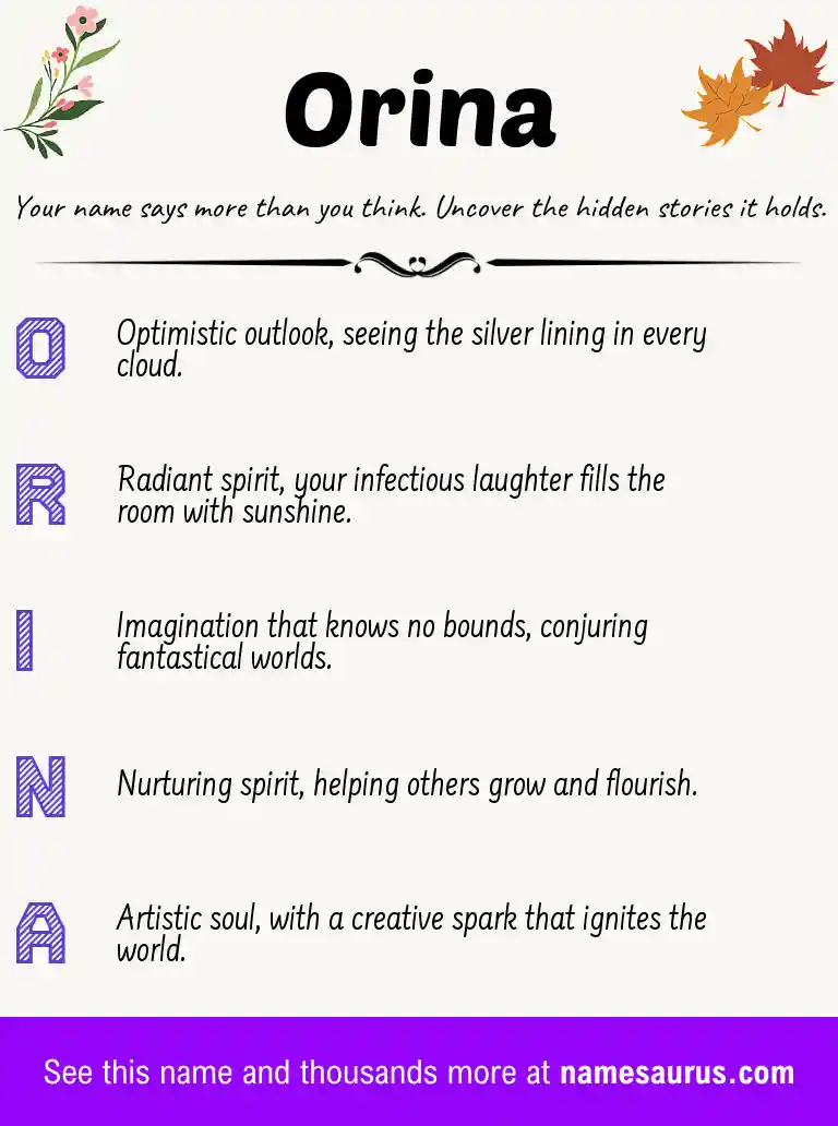 Acrostic poem about Orina.