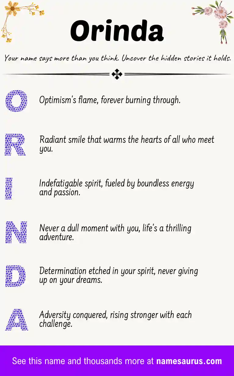 Acrostic poem about Orinda.