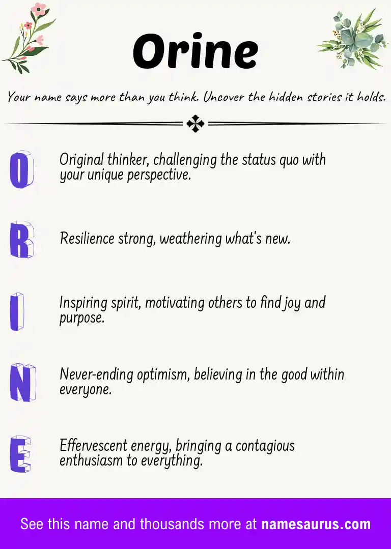 Acrostic poem about Orine.