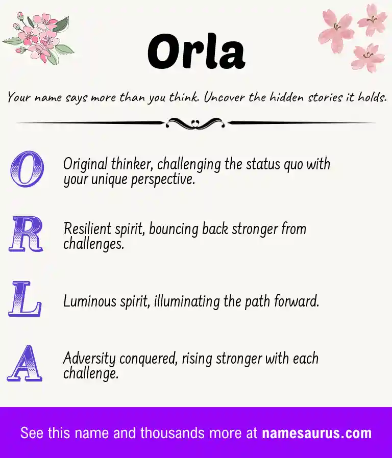 Acrostic poem about Orla.
