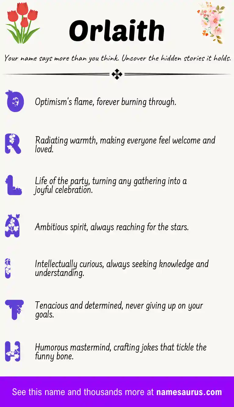 Acrostic poem about Orlaith.