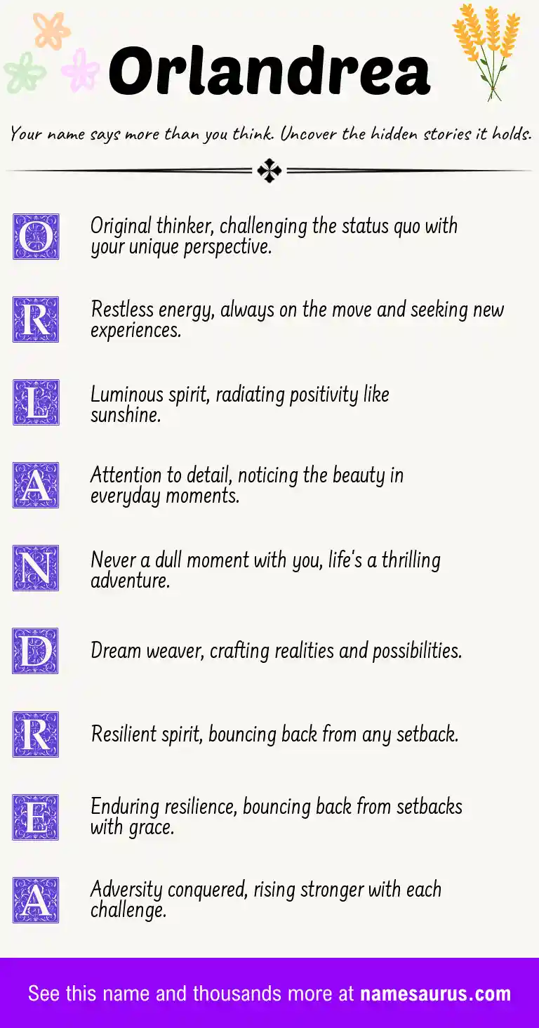 Acrostic poem about Orlandrea.