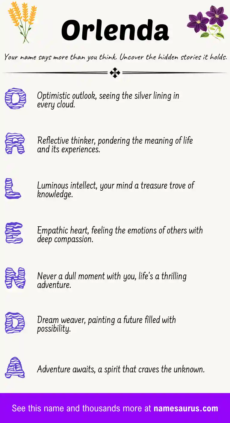 Acrostic poem about Orlenda.