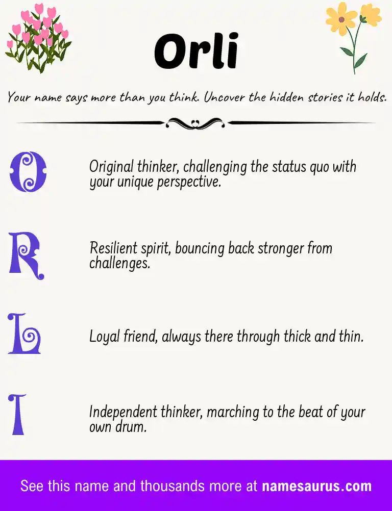 Acrostic poem about Orli.