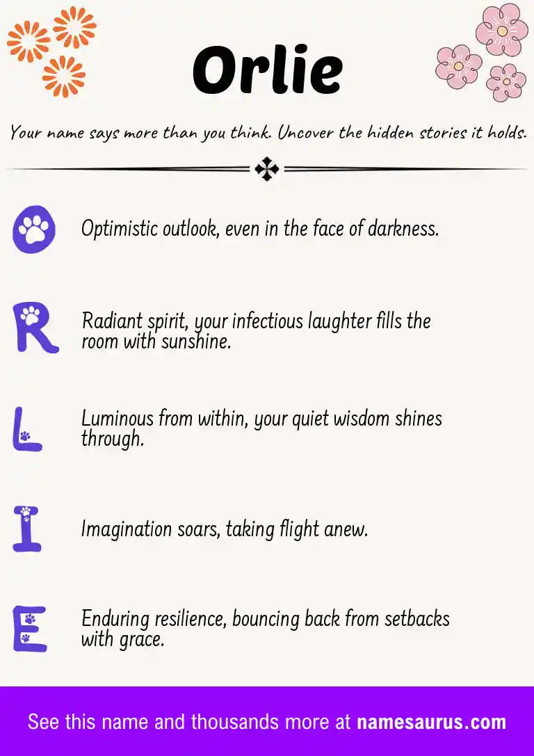 Acrostic poem about Orlie.