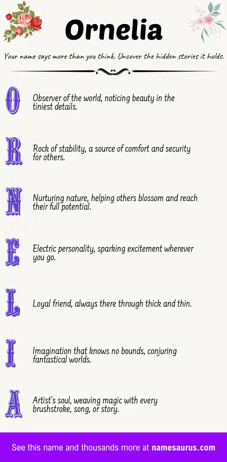 Acrostic poem about Ornelia.