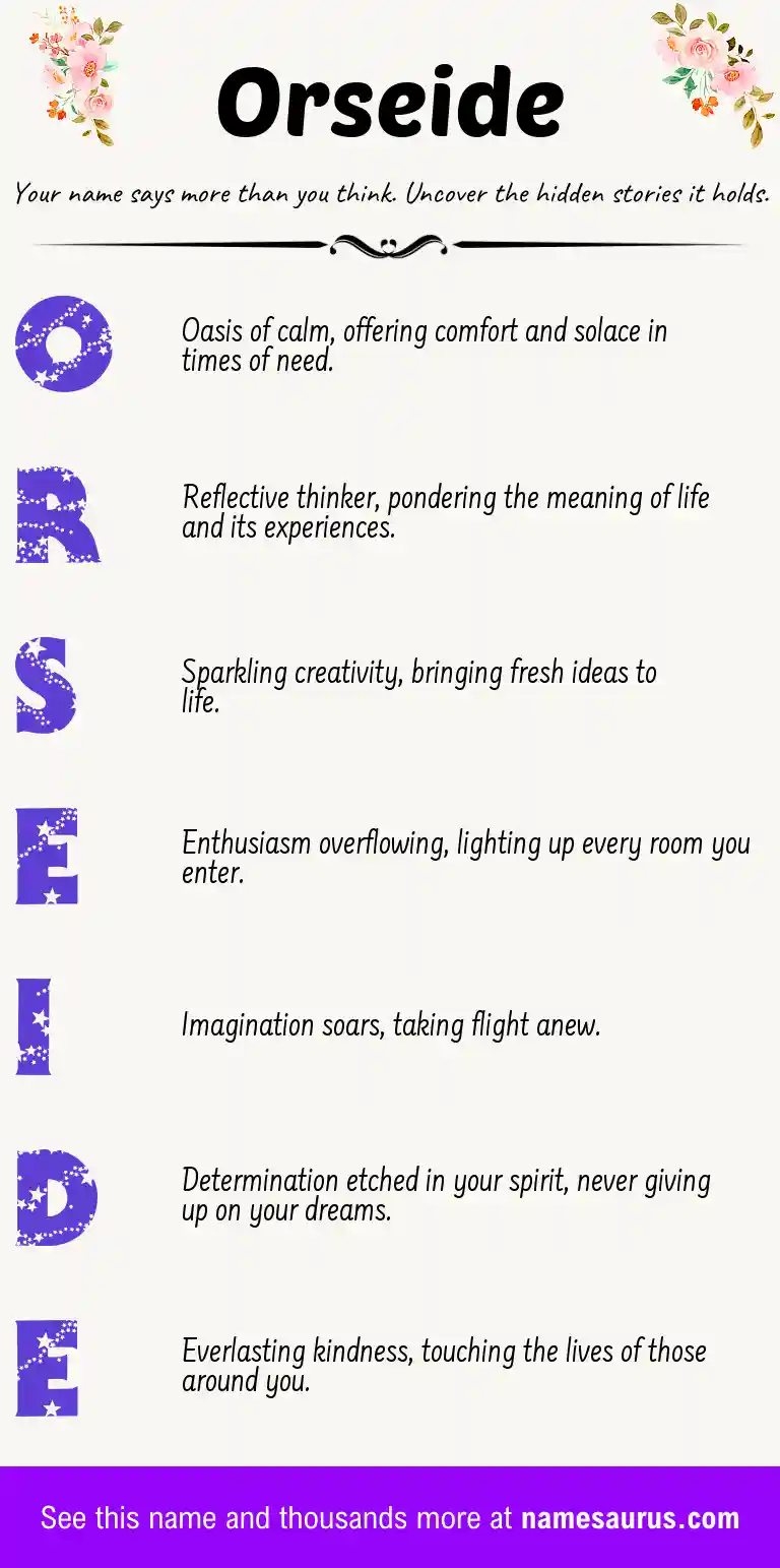 Acrostic poem about Orseide.