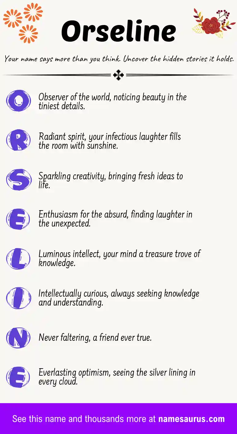 Acrostic poem about Orseline.
