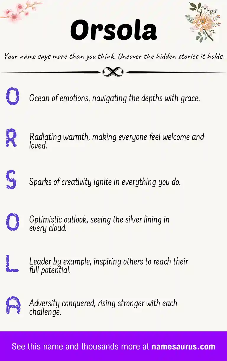Acrostic poem about Orsola.