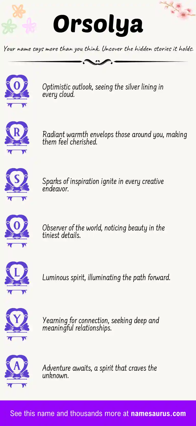 Acrostic poem about Orsolya.
