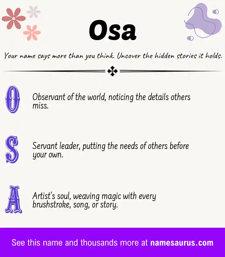 Acrostic poem about Osa.