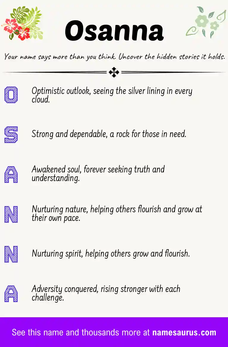 Acrostic poem about Osanna.