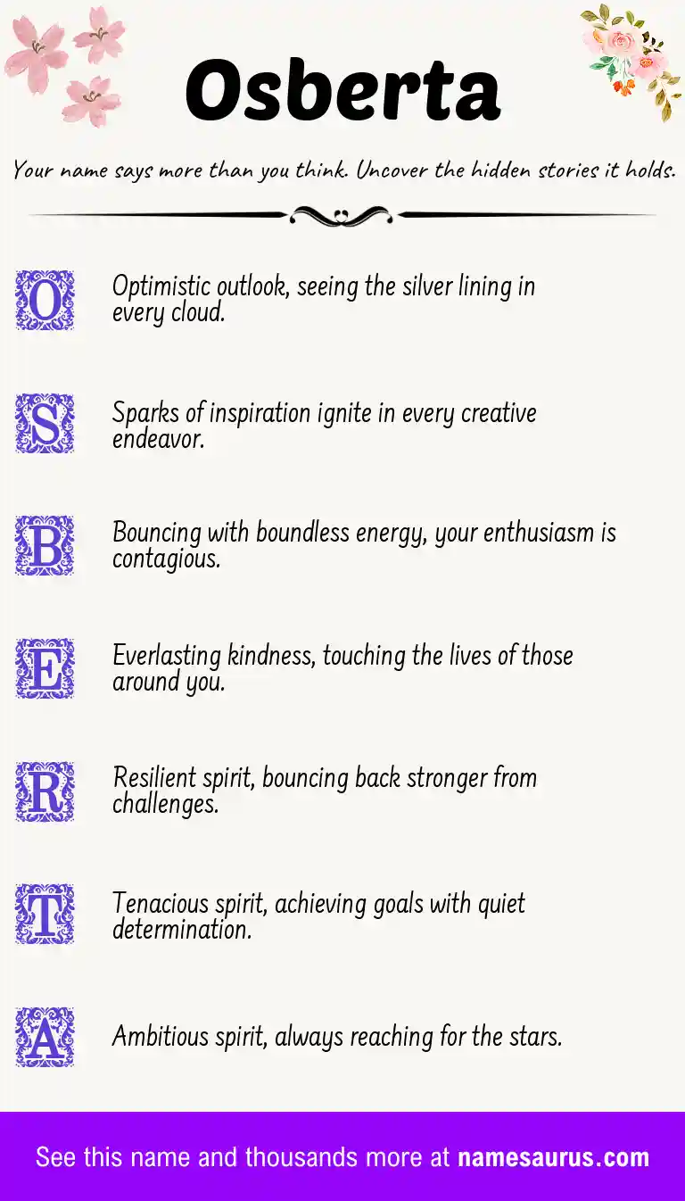 Acrostic poem about Osberta.