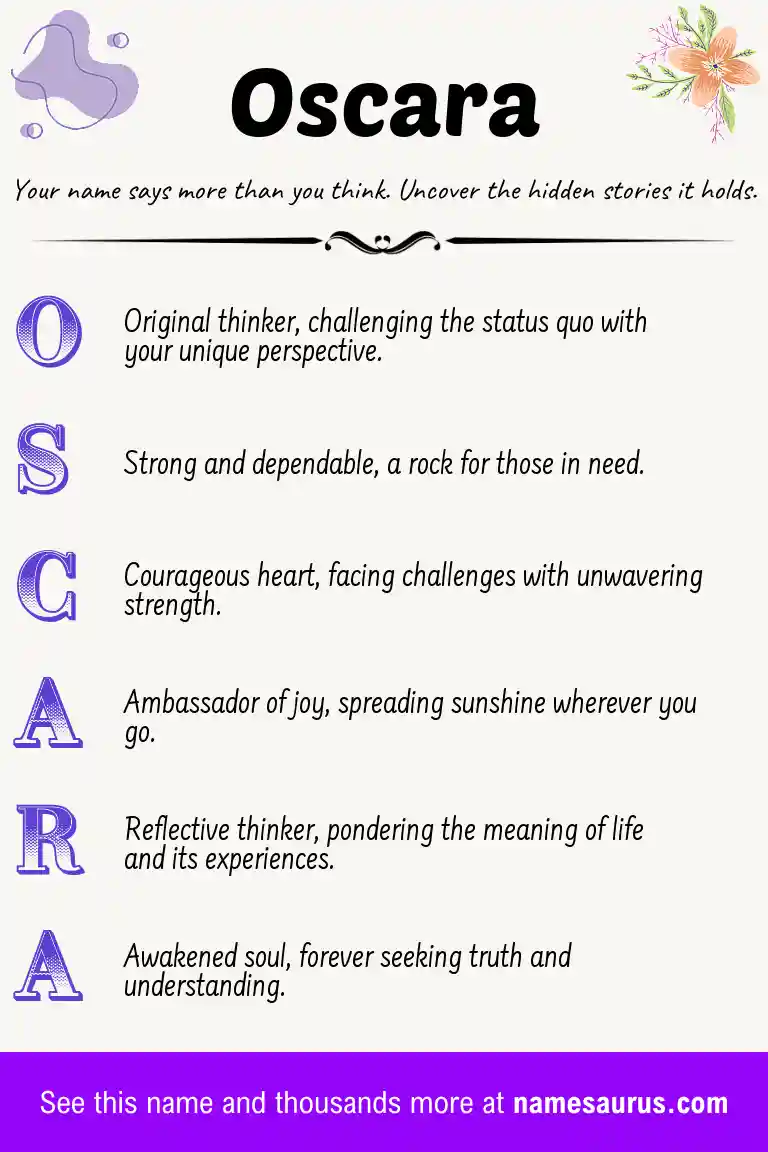 Acrostic poem about Oscara.
