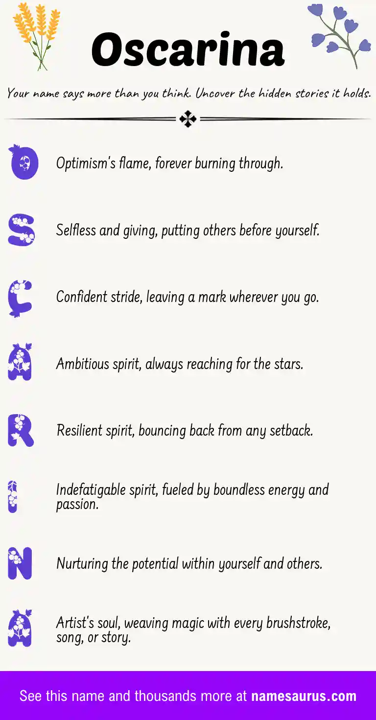 Acrostic poem about Oscarina.