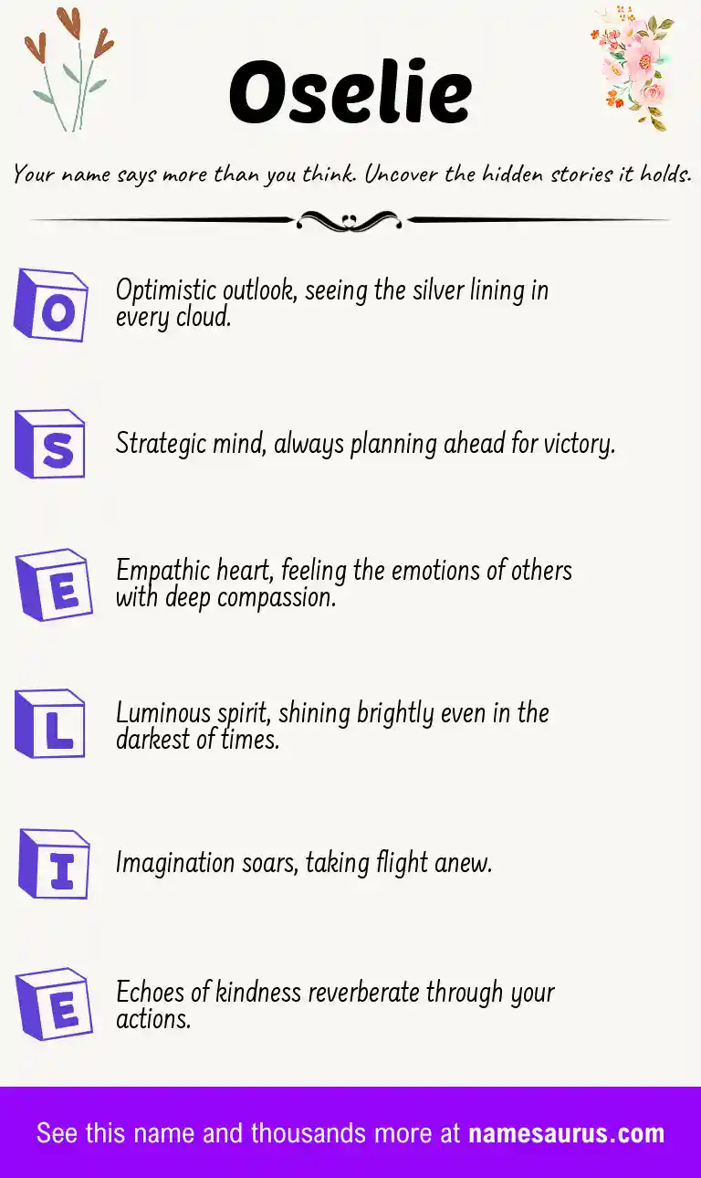 Acrostic poem about Oselie.