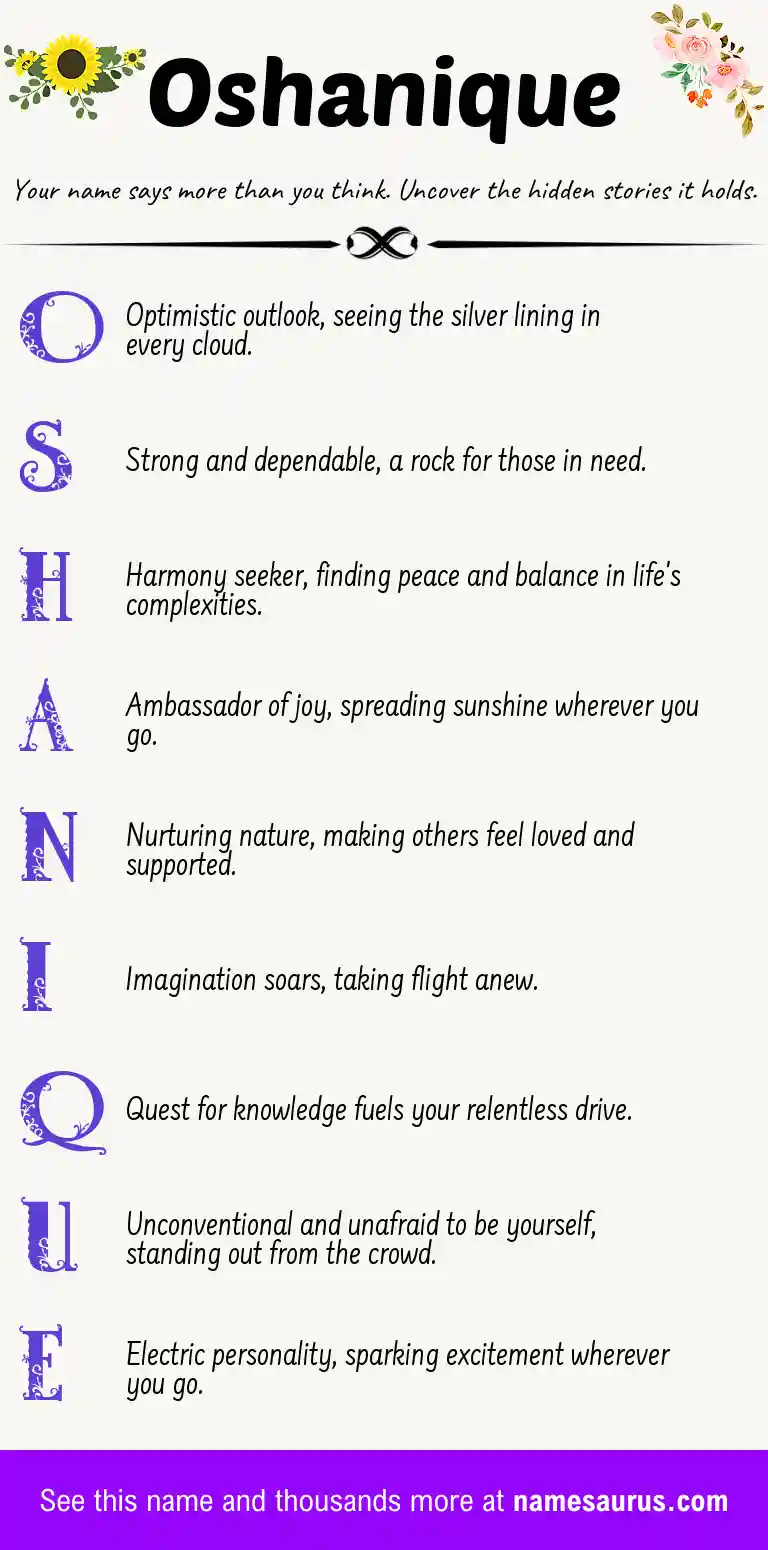 Acrostic poem about Oshanique.