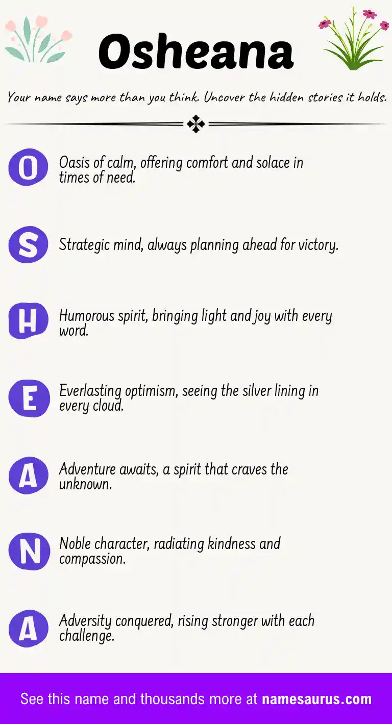 Acrostic poem about Osheana.