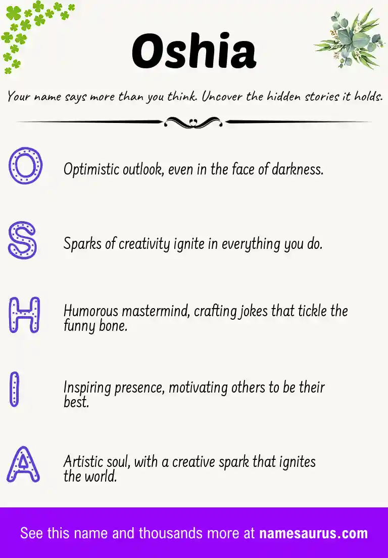 Acrostic poem about Oshia.