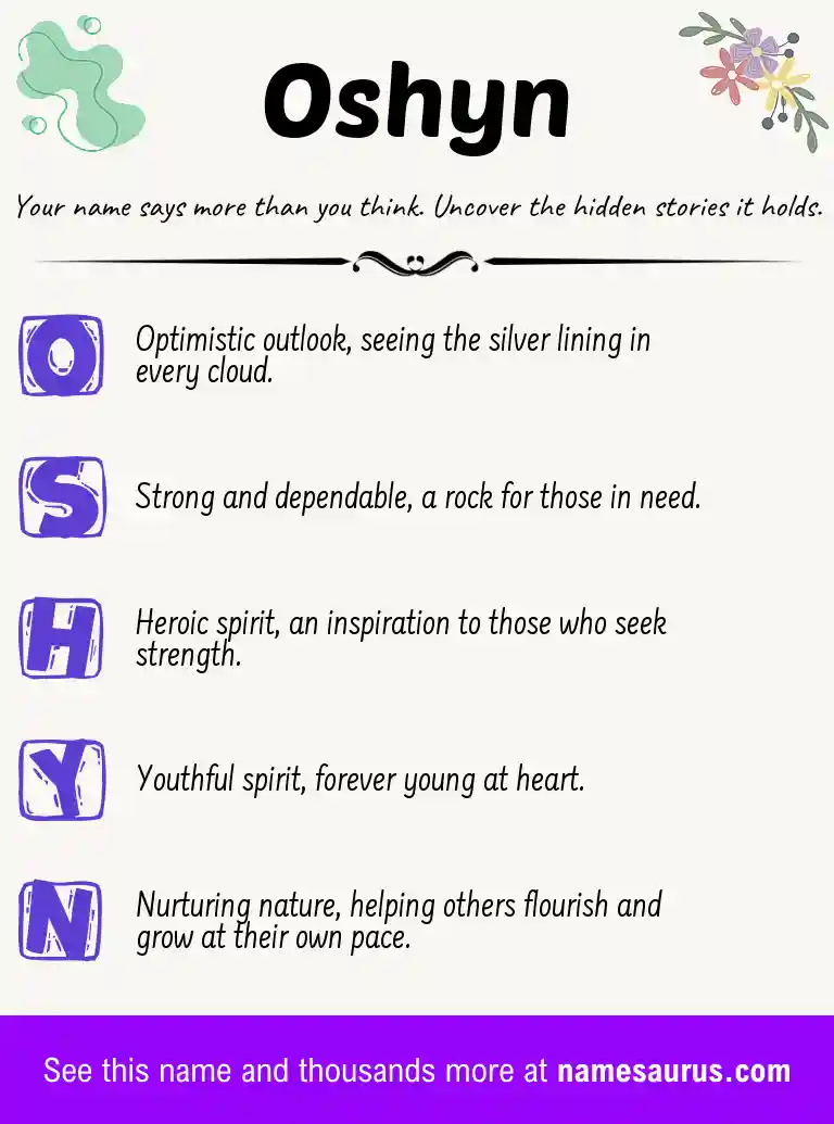 Acrostic poem about Oshyn.