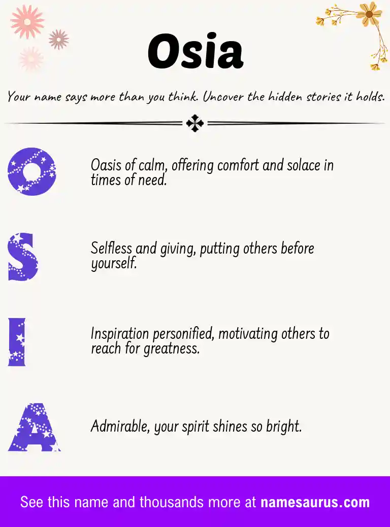Acrostic poem about Osia.