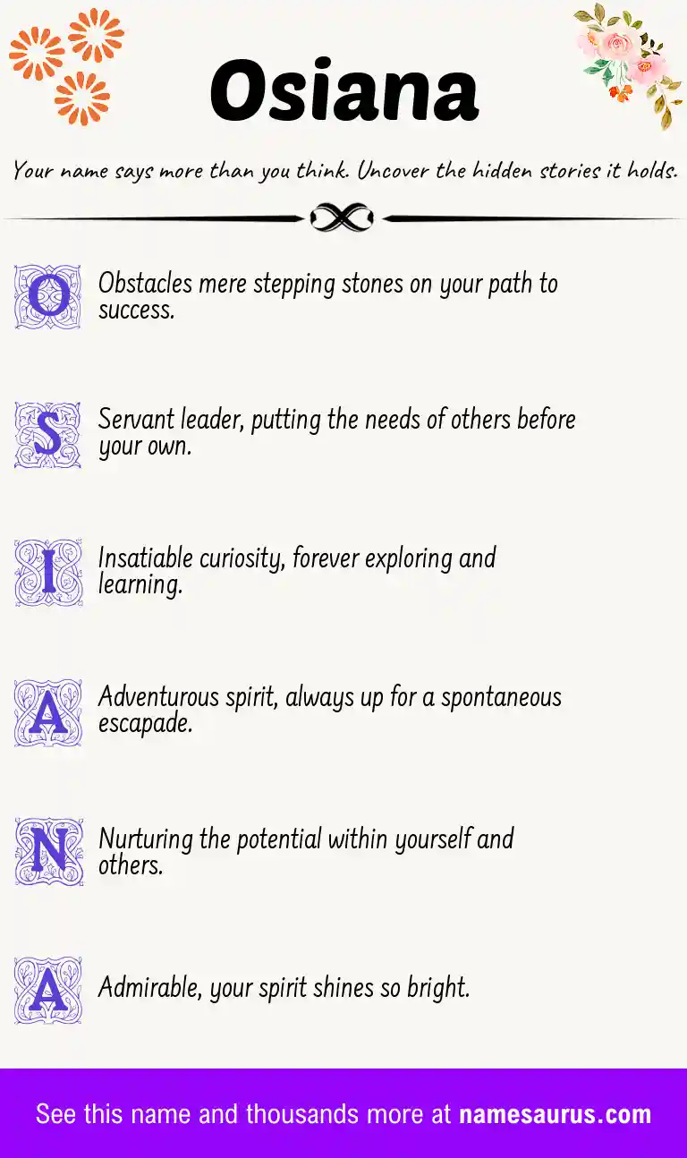 Acrostic poem about Osiana.