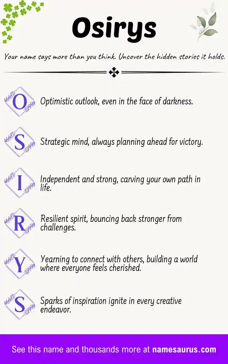 Acrostic poem about Osirys.