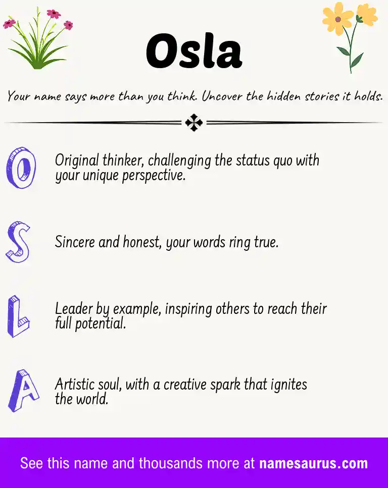 Acrostic poem about Osla.