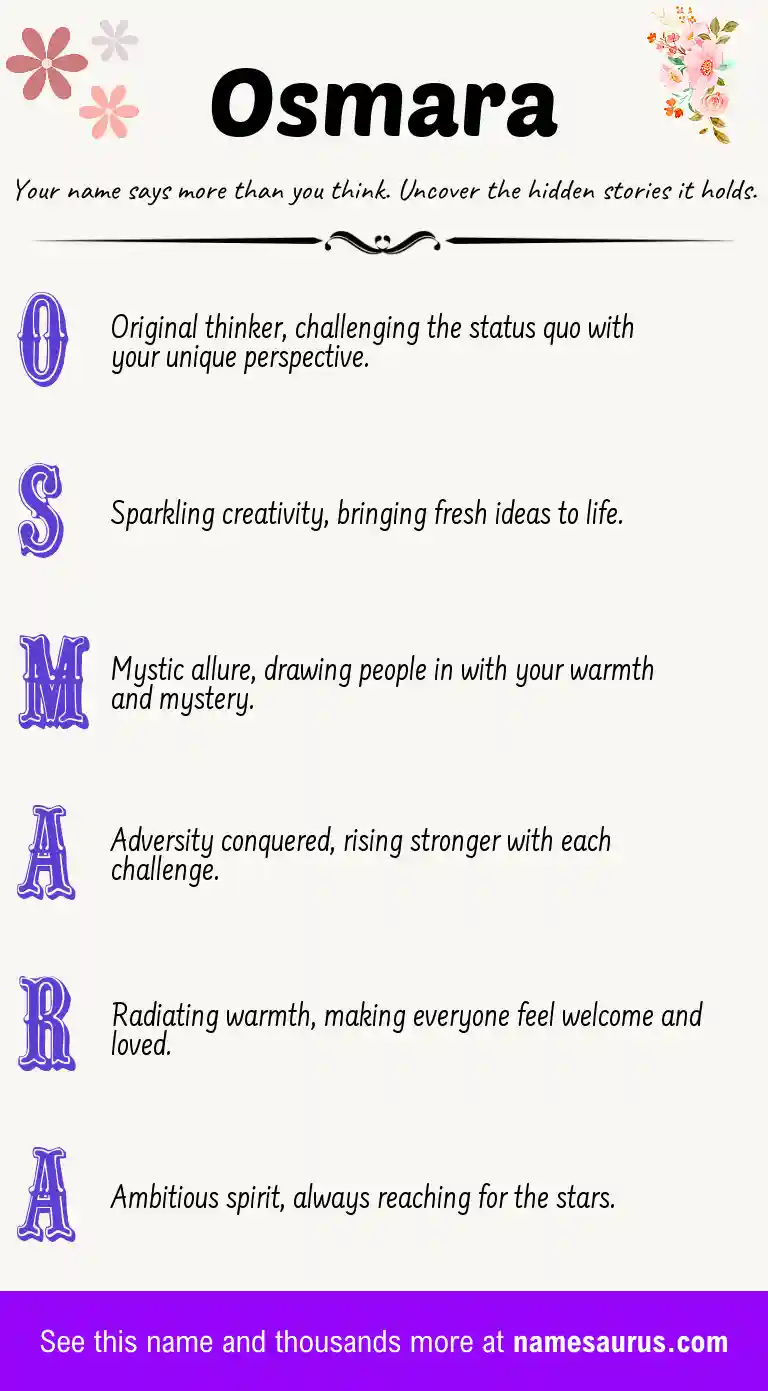 Acrostic poem about Osmara.