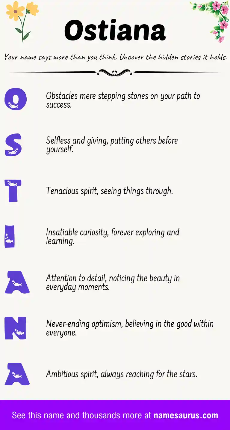 Acrostic poem about Ostiana.