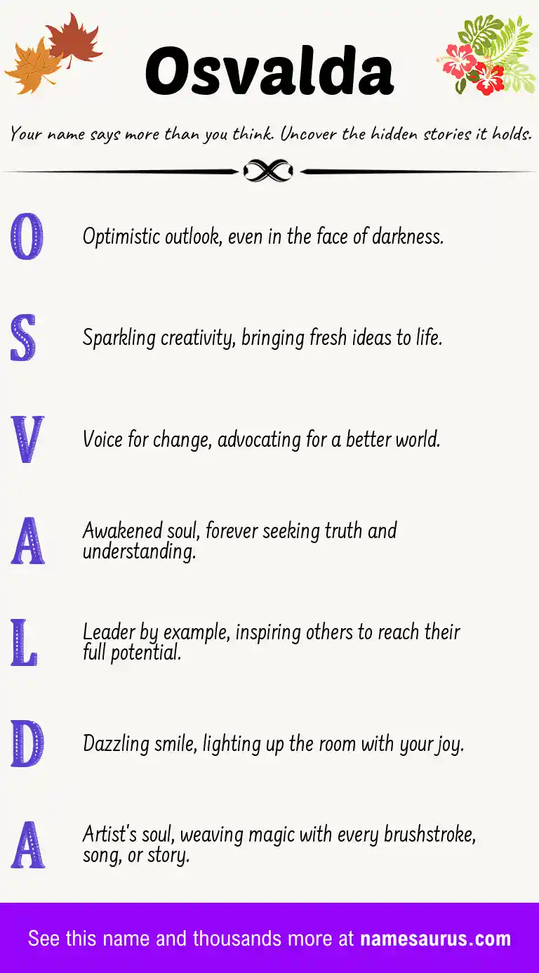 Acrostic poem about Osvalda.