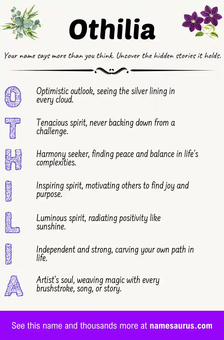 Acrostic poem about Othilia.