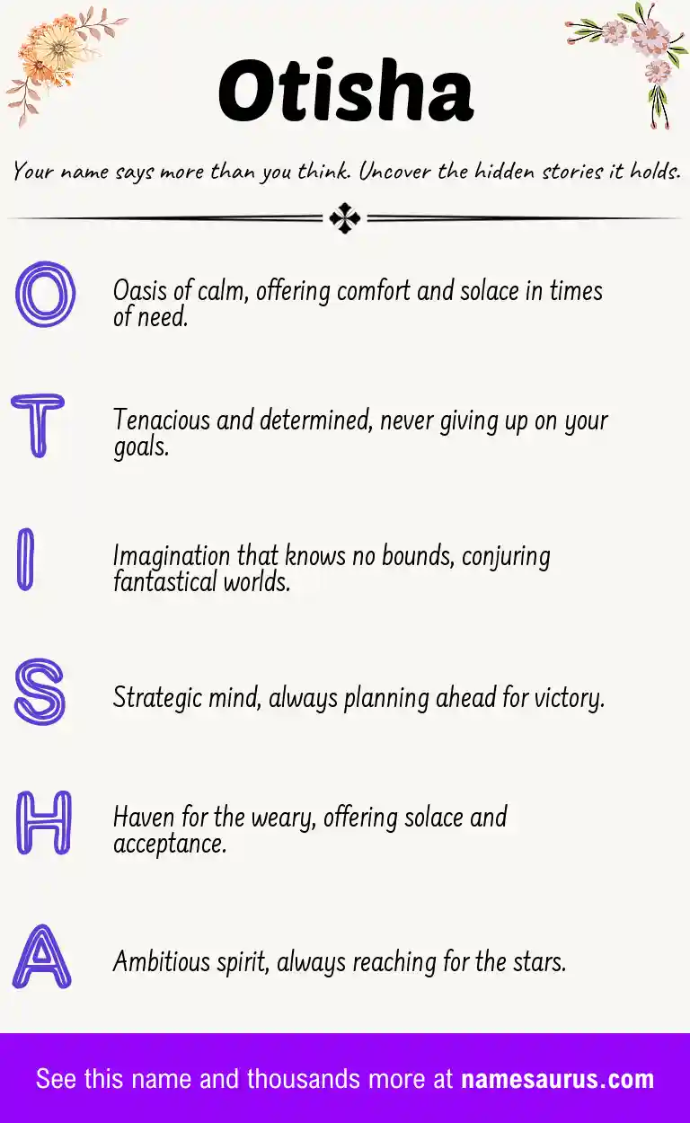 Acrostic poem about Otisha.