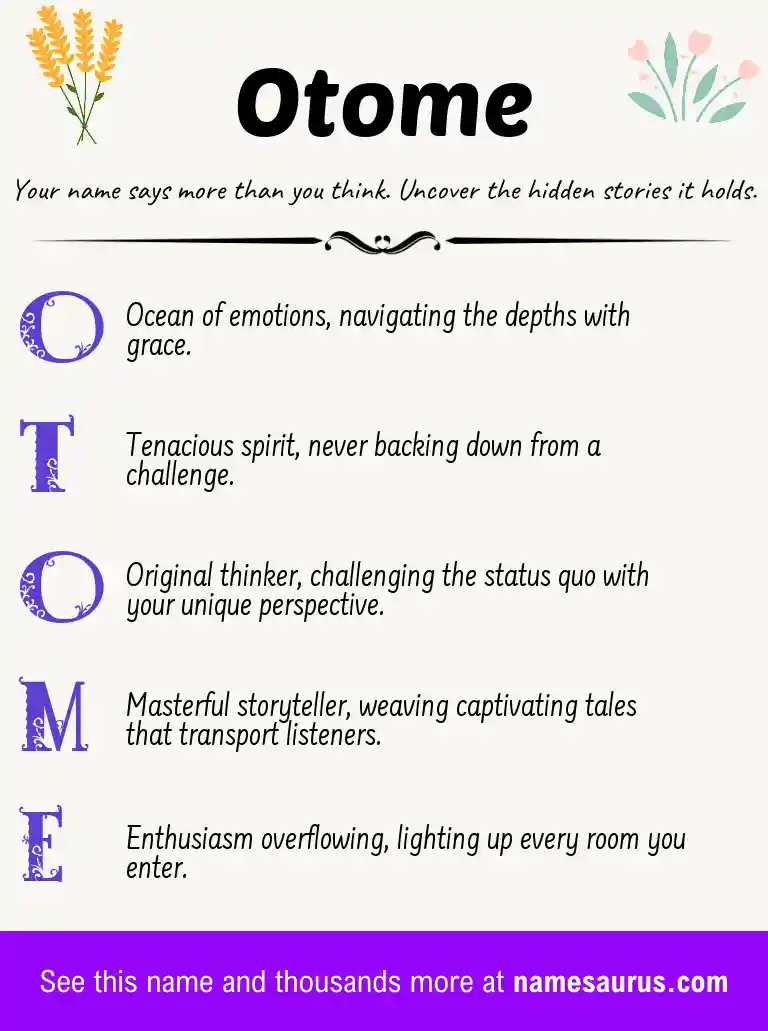 Acrostic poem about Otome.